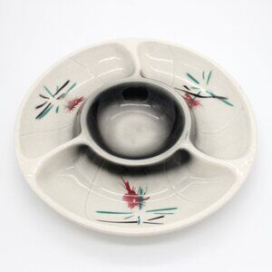 Vintage Lane & Co. 12" Ceramic MCM Chips and Dip Serving Platter